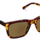 Peepers Airplane Mode Sunglasses in dark tortoise with brown lenses, angled view