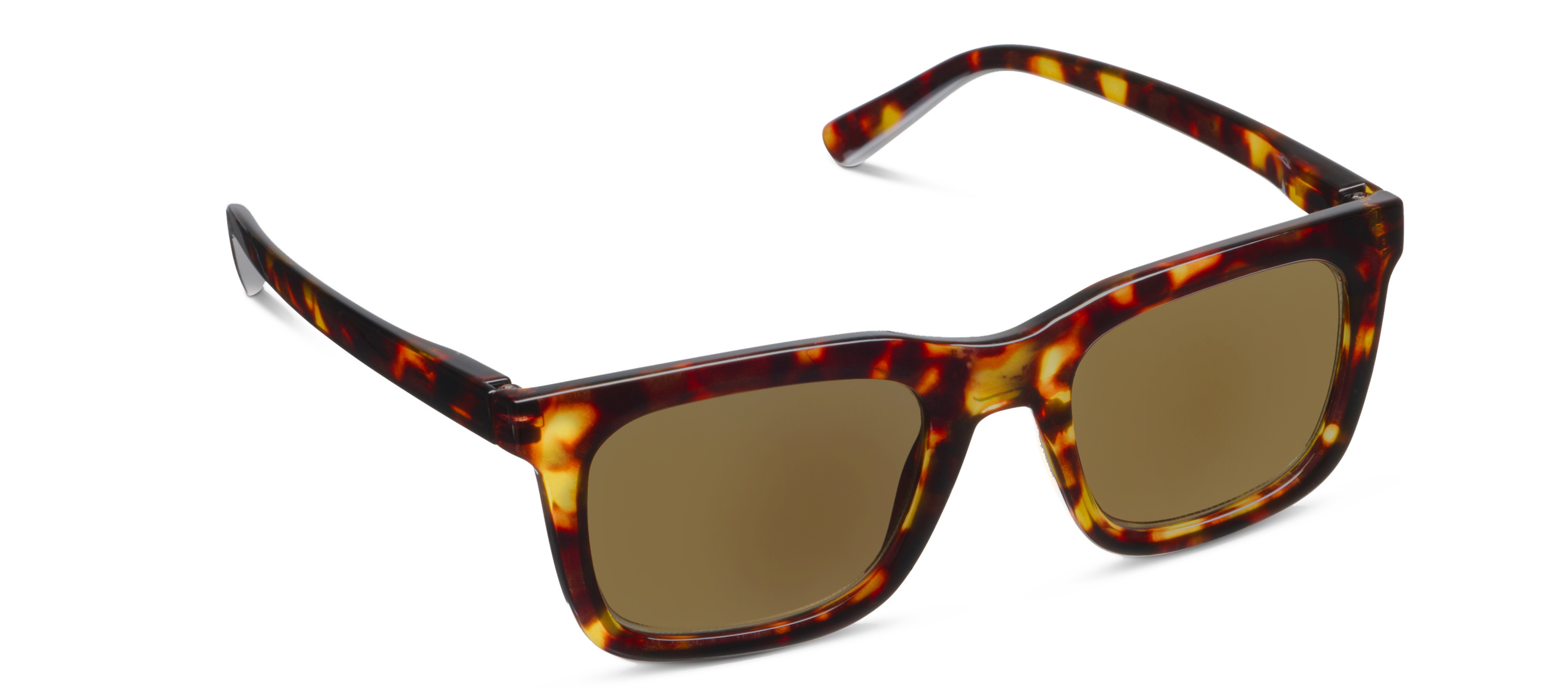 Peepers Airplane Mode Sunglasses in dark tortoise with brown lenses, angled view