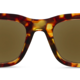 Peepers Airplane Mode Sunglasses in dark tortoise, front close-up of the square frame