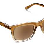 Peepers Airplane Mode Sunglasses in Golden Ombre with brown lenses, angled view