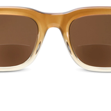 Peepers Airplane Mode Sunglasses in Golden Ombre with bifocal reading lenses, front view