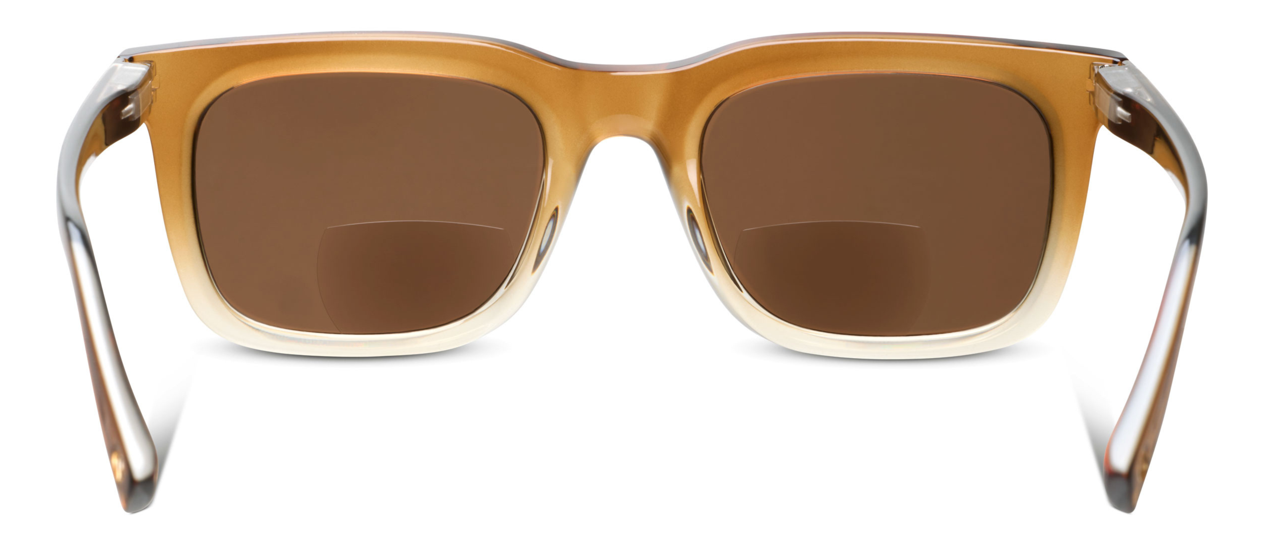 Peepers Airplane Mode Sunglasses in Golden Ombre with bifocal reading lenses, front view