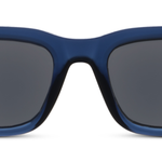 Peepers Airplane Mode Sunglasses in navy, front close-up of the square frame