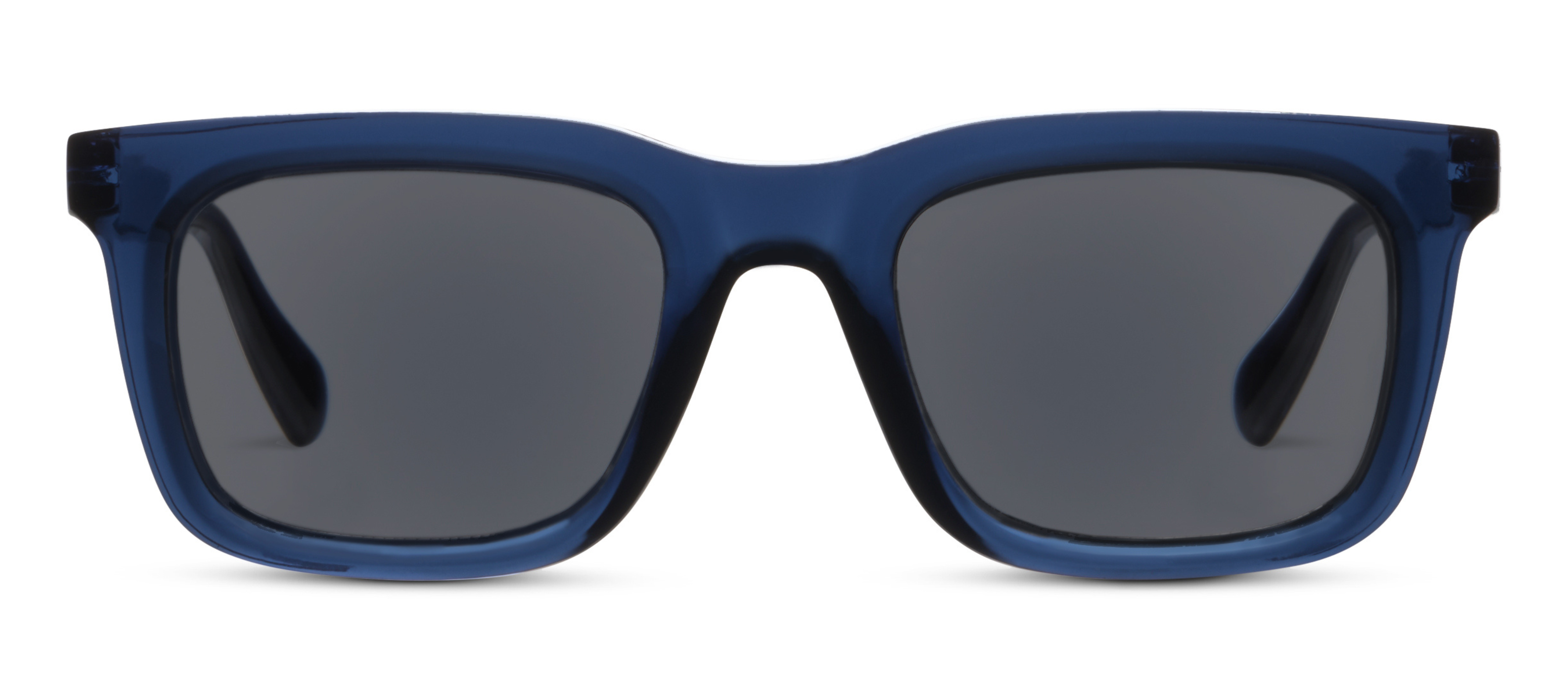 Peepers Airplane Mode Sunglasses in navy, front close-up of the square frame
