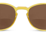 Peepers Boho II Sunglasses in translucent honey yellow, front view of the round frames
