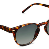 Peepers Boho II Sunglasses in tortoise with green gradient lenses, angled view