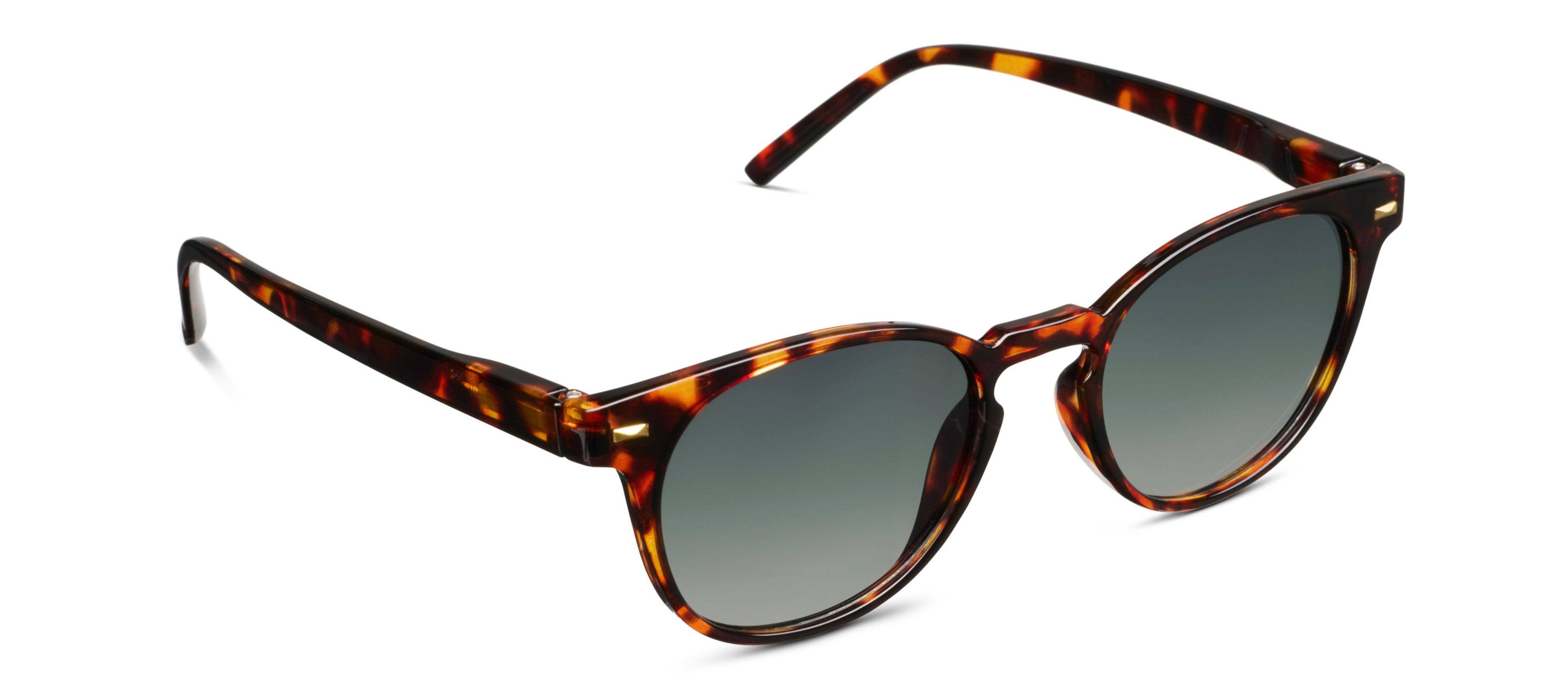 Peepers Boho II Sunglasses in tortoise with green gradient lenses, angled view