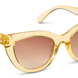 Peepers Capri Sunglasses in Yellow, translucent yellow cat-eye frames with brown gradient lenses