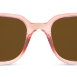 Peepers Clubhouse Sunglasses in Blush, front view of the translucent pink frames