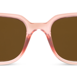 Peepers Clubhouse Sunglasses in Blush, front view of the translucent pink frames