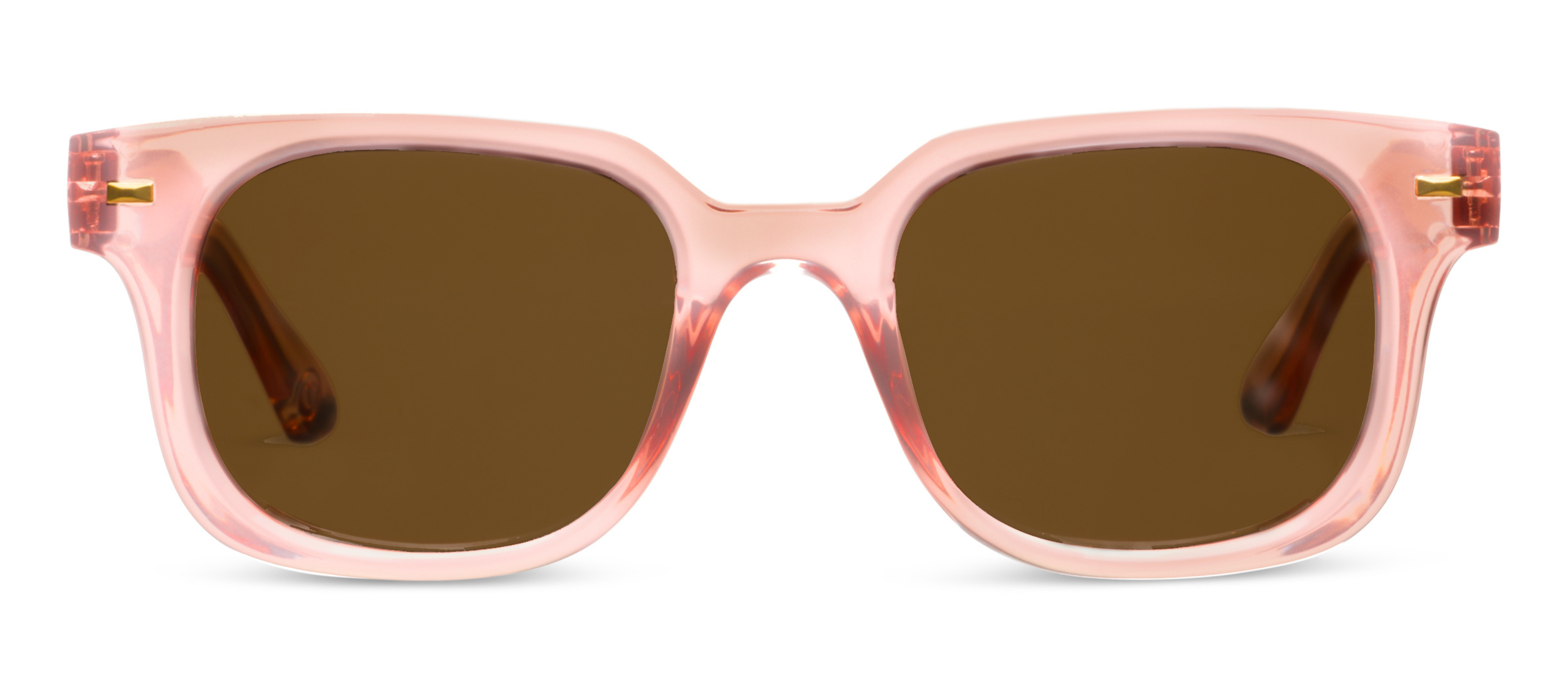 Peepers Clubhouse Sunglasses in Blush, front view of the translucent pink frames