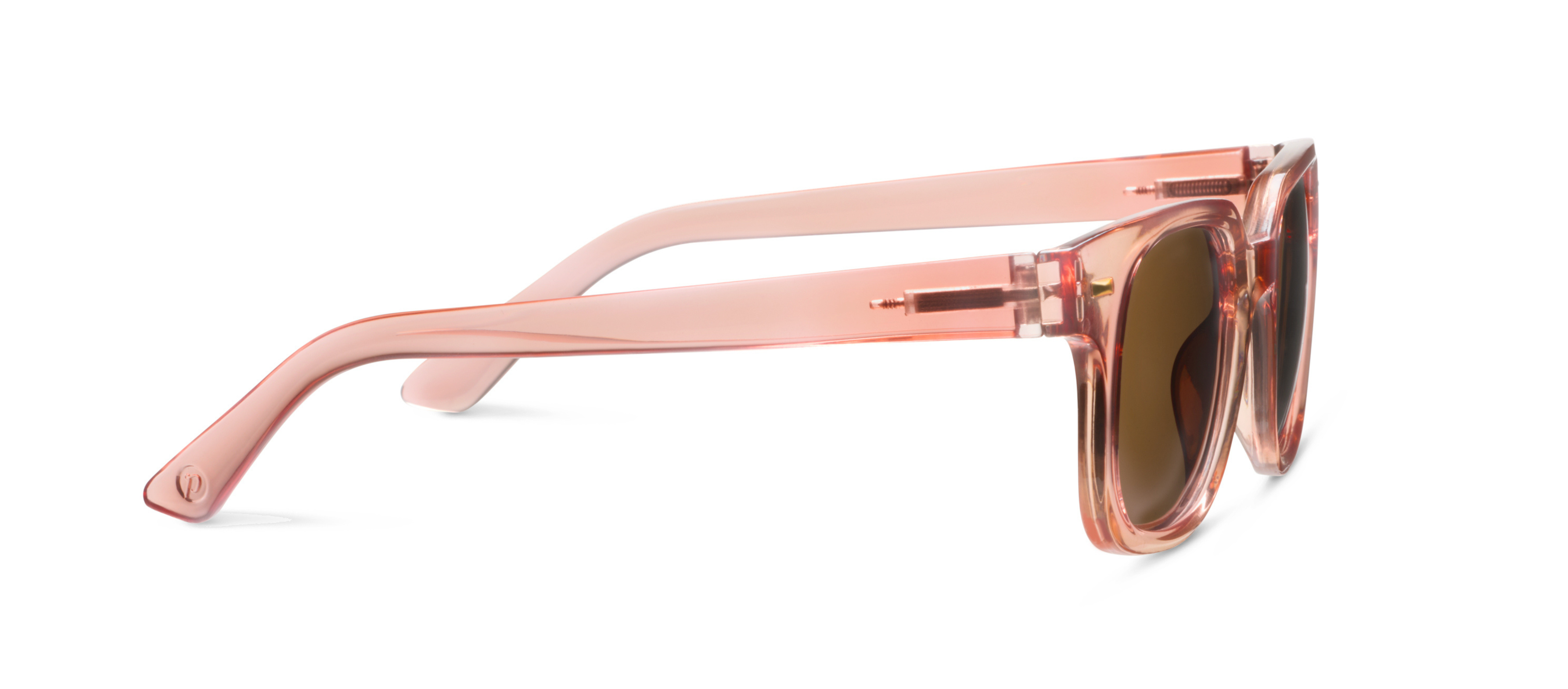 Peepers Clubhouse Sunglasses in Blush, side view of the temple arm