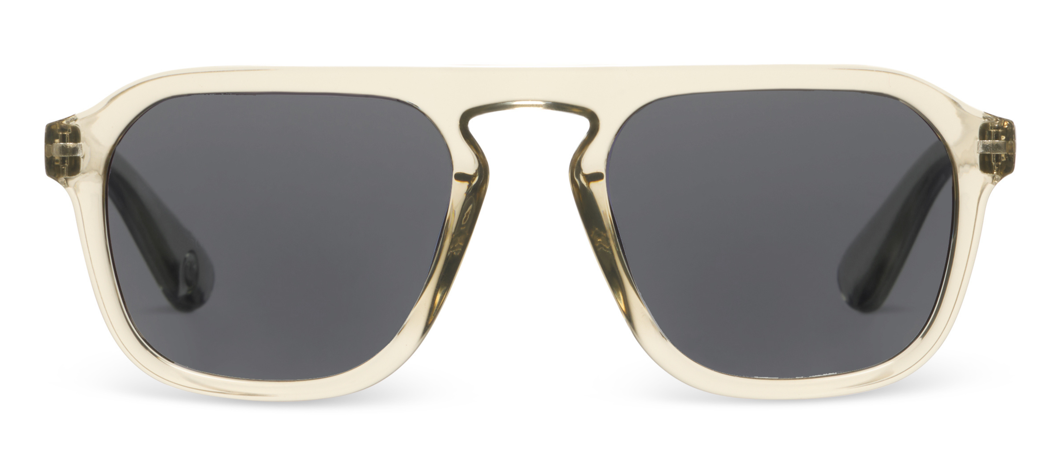 Peepers Deep Dive Sunglasses in Fog, front view of the double-bridge frames