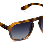 Peepers Deep Dive Sunglasses in Mocha Tortoise, aviator-style frames with gradient lenses, angled view