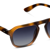 Peepers Deep Dive Sunglasses in Mocha Tortoise, aviator-style frames with gradient lenses, angled view
