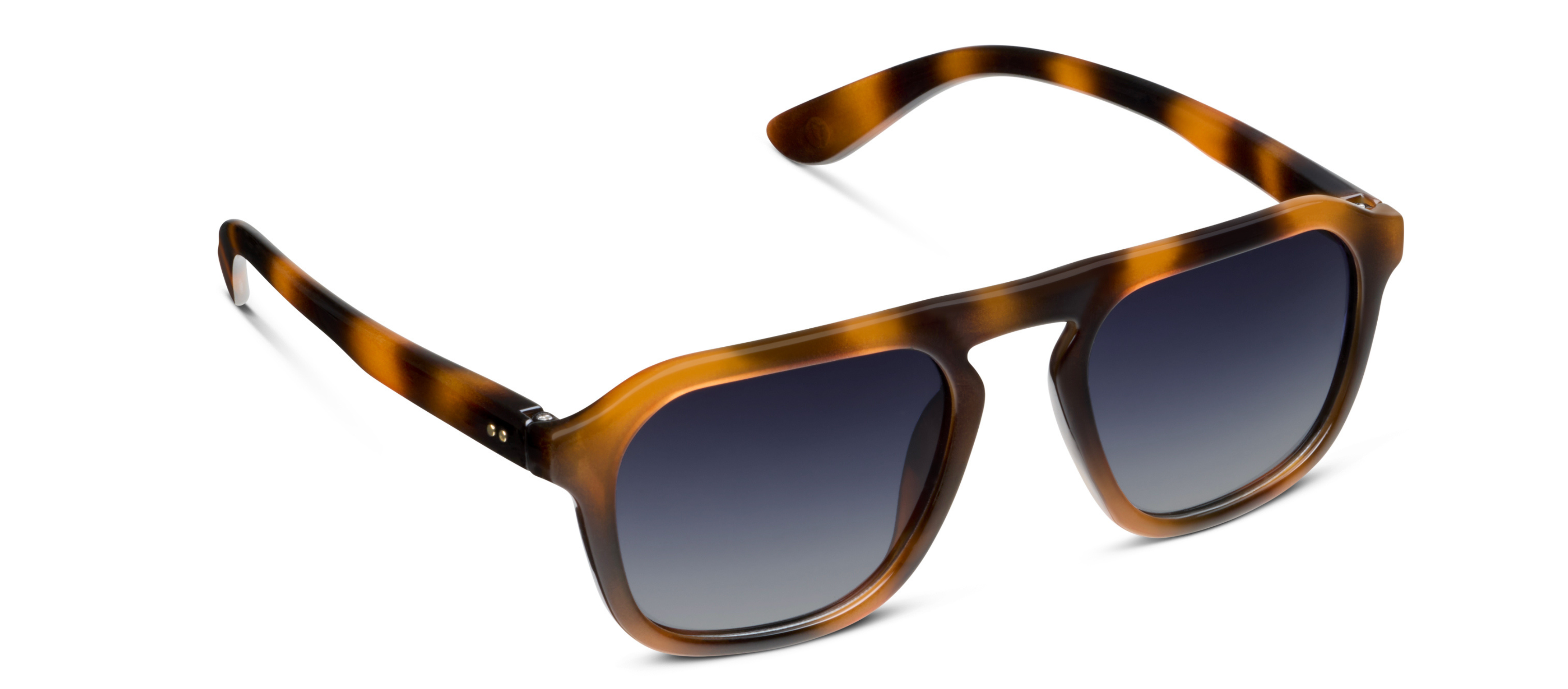 Peepers Deep Dive Sunglasses in Mocha Tortoise, aviator-style frames with gradient lenses, angled view
