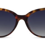 Peepers En Route Sunglasses in Tortoise/White, front view of the cat-eye frames