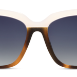 Peepers Frenchy Sunglasses in Mocha Tortoise/Cream, front view of the square frames
