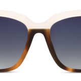 Peepers Frenchy Sunglasses in Mocha Tortoise/Cream, front view of the square frames