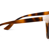 Peepers Frenchy Sunglasses in Mocha Tortoise/Cream, side view of the tortoise temple arm