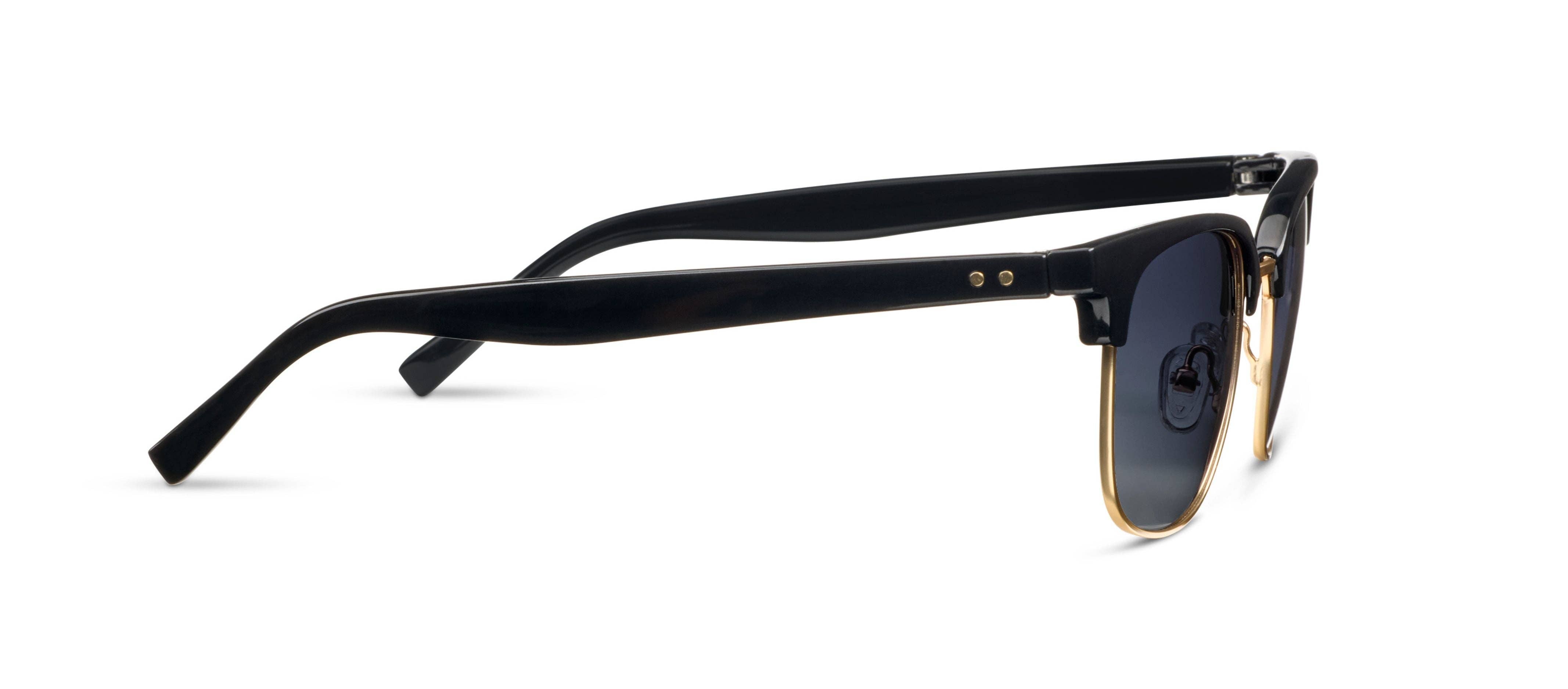 Peepers Houston Sunglasses in Black, side view of the temple arm