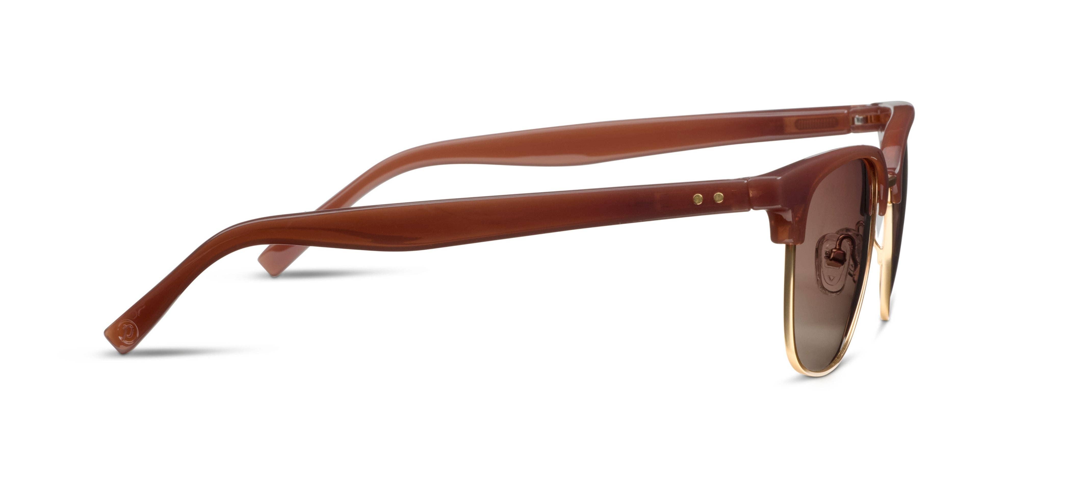 Peepers Houston Sunglasses in Brown, side view of the temple arm
