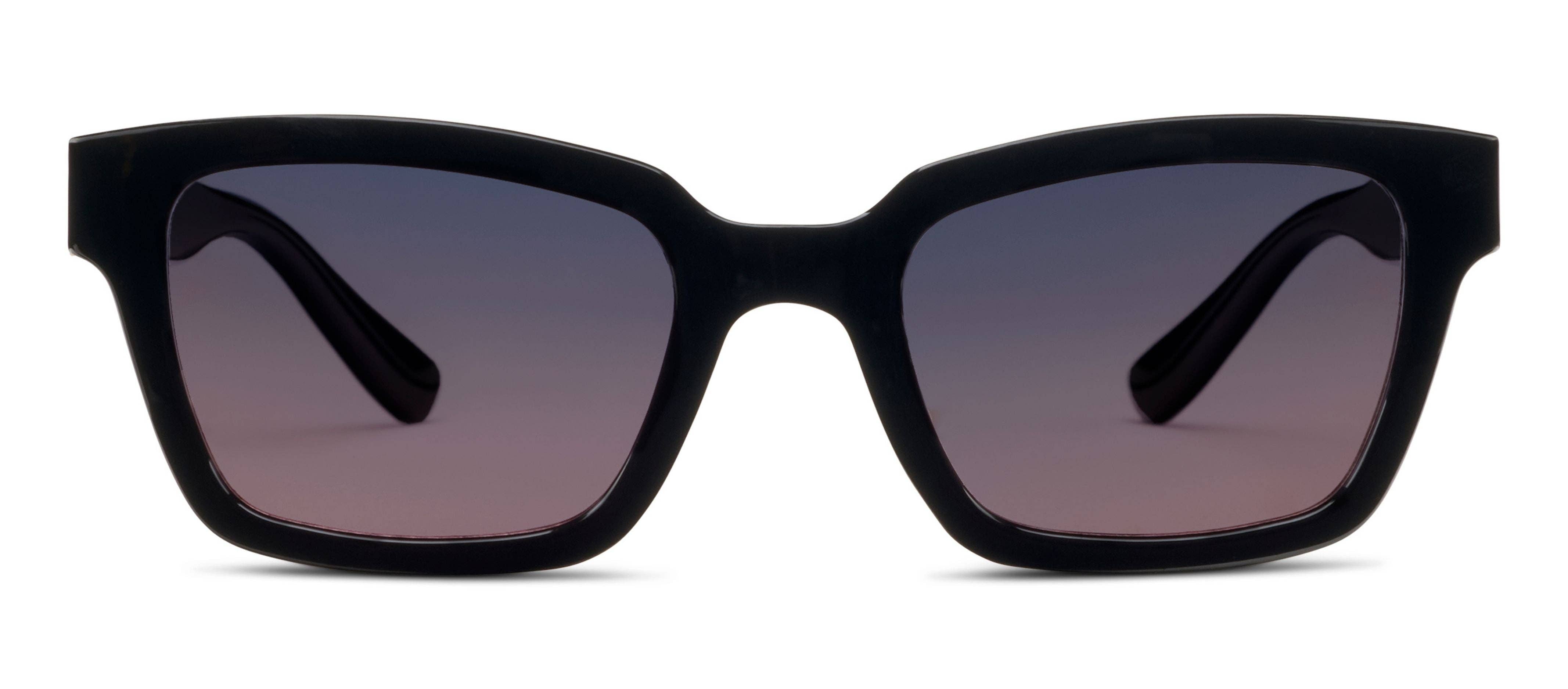 Peepers Myrtle Sunglasses in Black, front view of the square frames
