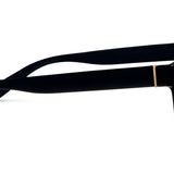 Peepers Myrtle Sunglasses in Black, side view of the temple arm