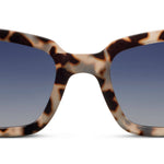 Peepers Myrtle Sunglasses in Gray Tortoise, front view of the square frames