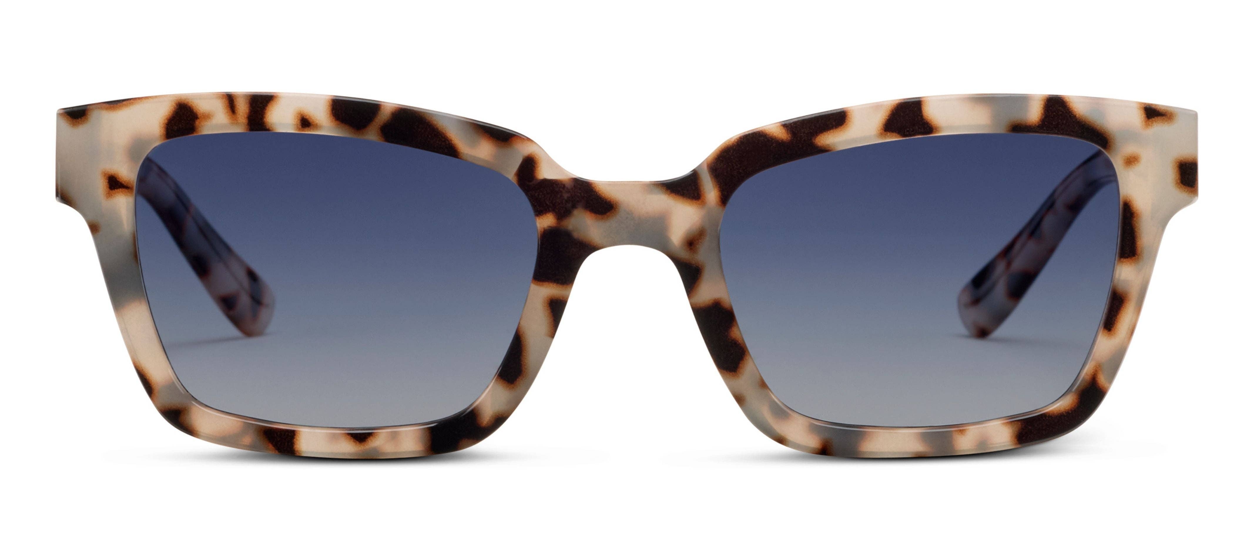 Peepers Myrtle Sunglasses in Gray Tortoise, front view of the square frames