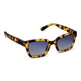 Peepers Myrtle Sunglasses in tortoise, square frames with gradient lenses, angled view