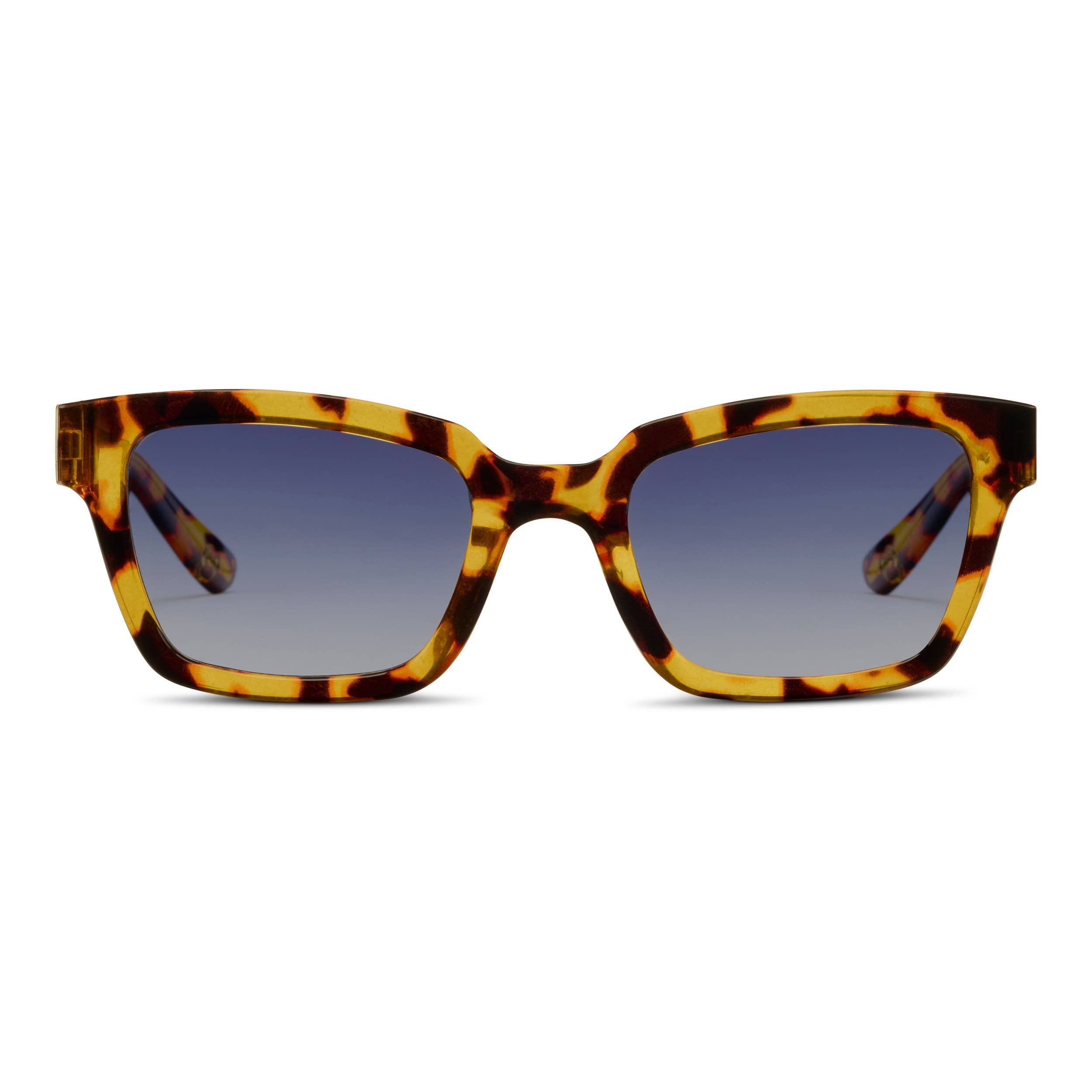 Peepers Myrtle Sunglasses in tortoise, front view of the square frames