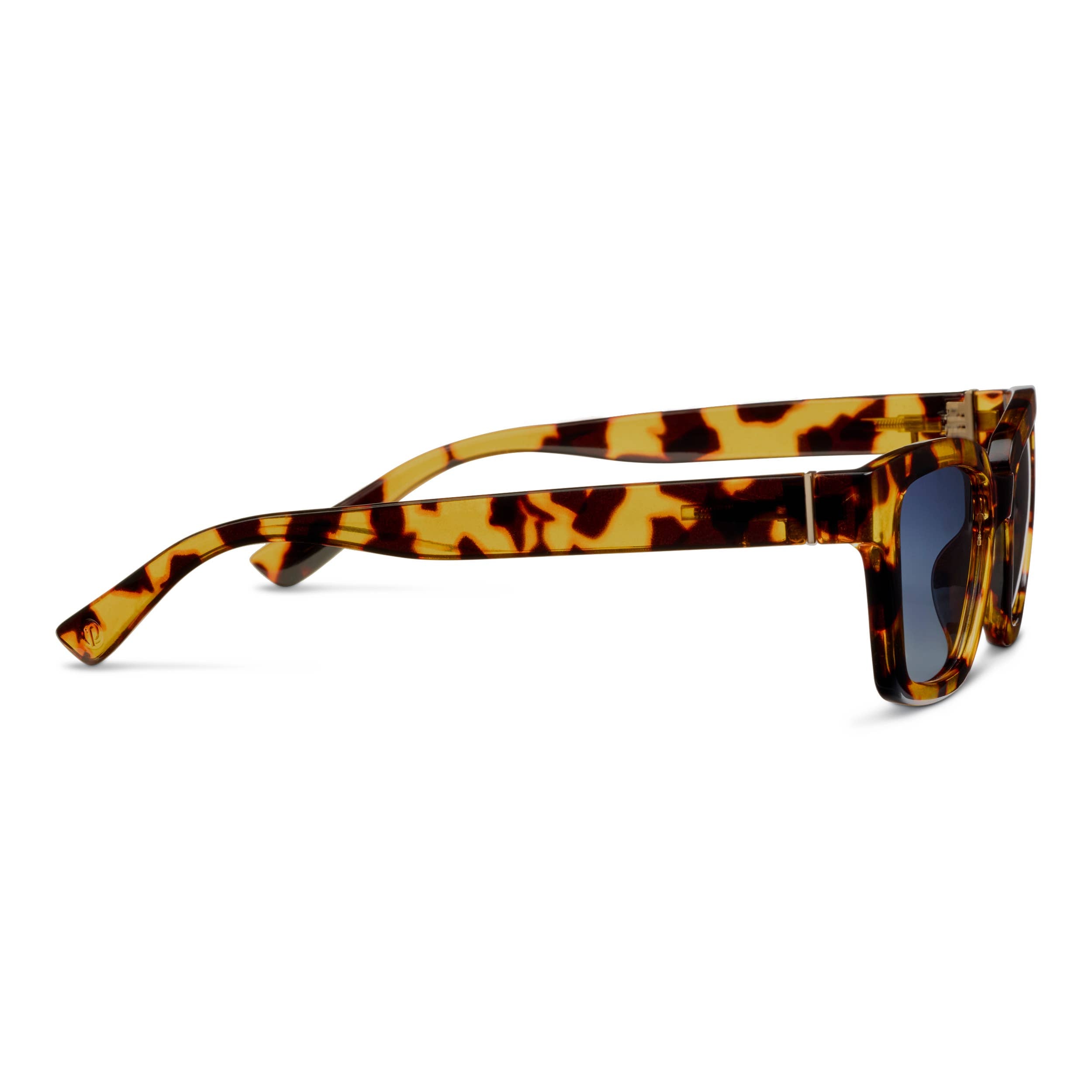 Peepers Myrtle Sunglasses in tortoise, side view of the temple arm