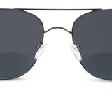 Peepers Palermo Sunglasses in Black, close-up of the bridge and nose pads