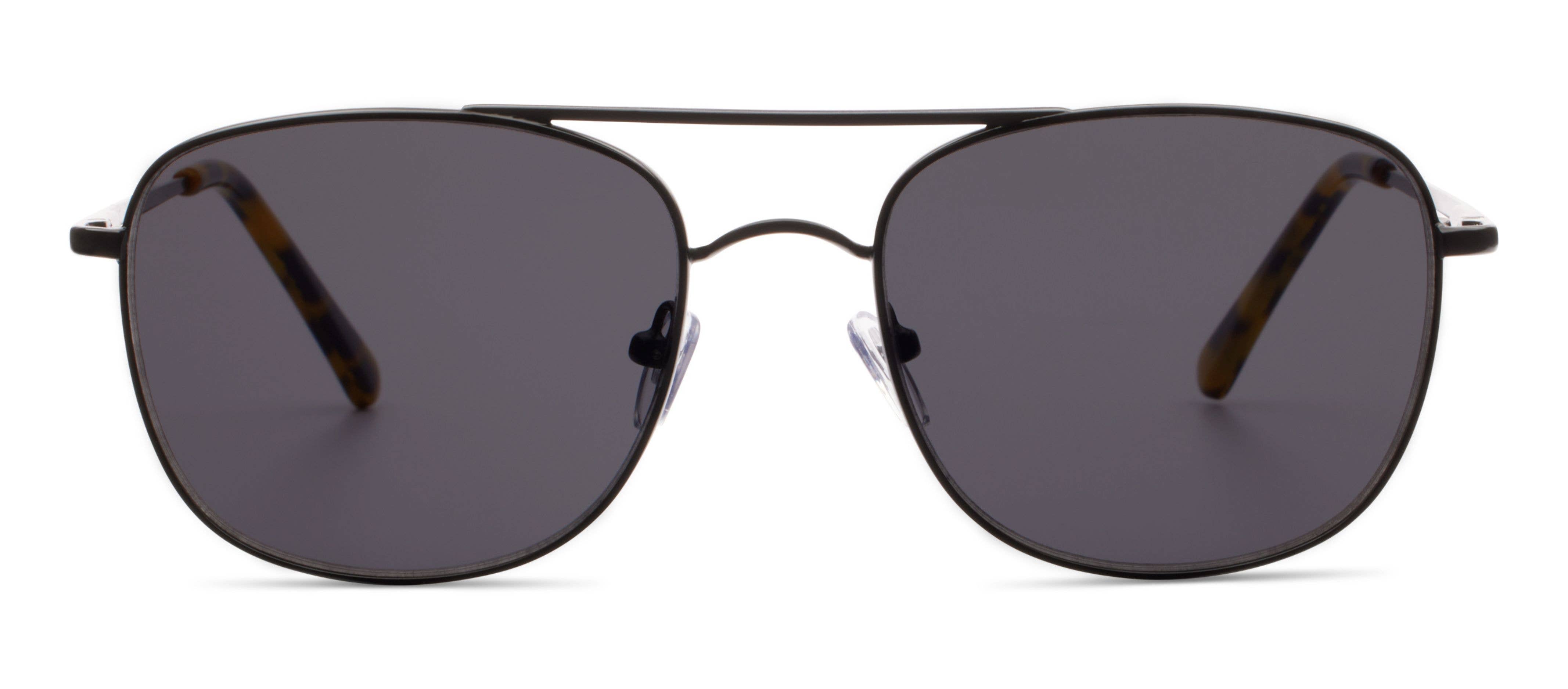 Peepers Palermo Sunglasses in Black, front view of the double-bridge aviator frames