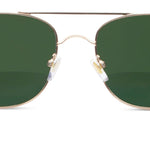 Peepers Palermo Sunglasses in Gold, close-up of the bridge and nose pads