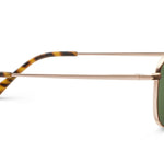 Peepers Palermo Sunglasses in Gold, side view of the temple arm with tortoise tip