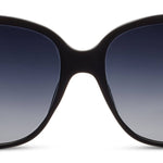 Peepers Poolside Sunglasses in Black, front view of the oversized square frames