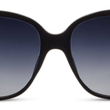 Peepers Poolside Sunglasses in Black, front view of the oversized square frames