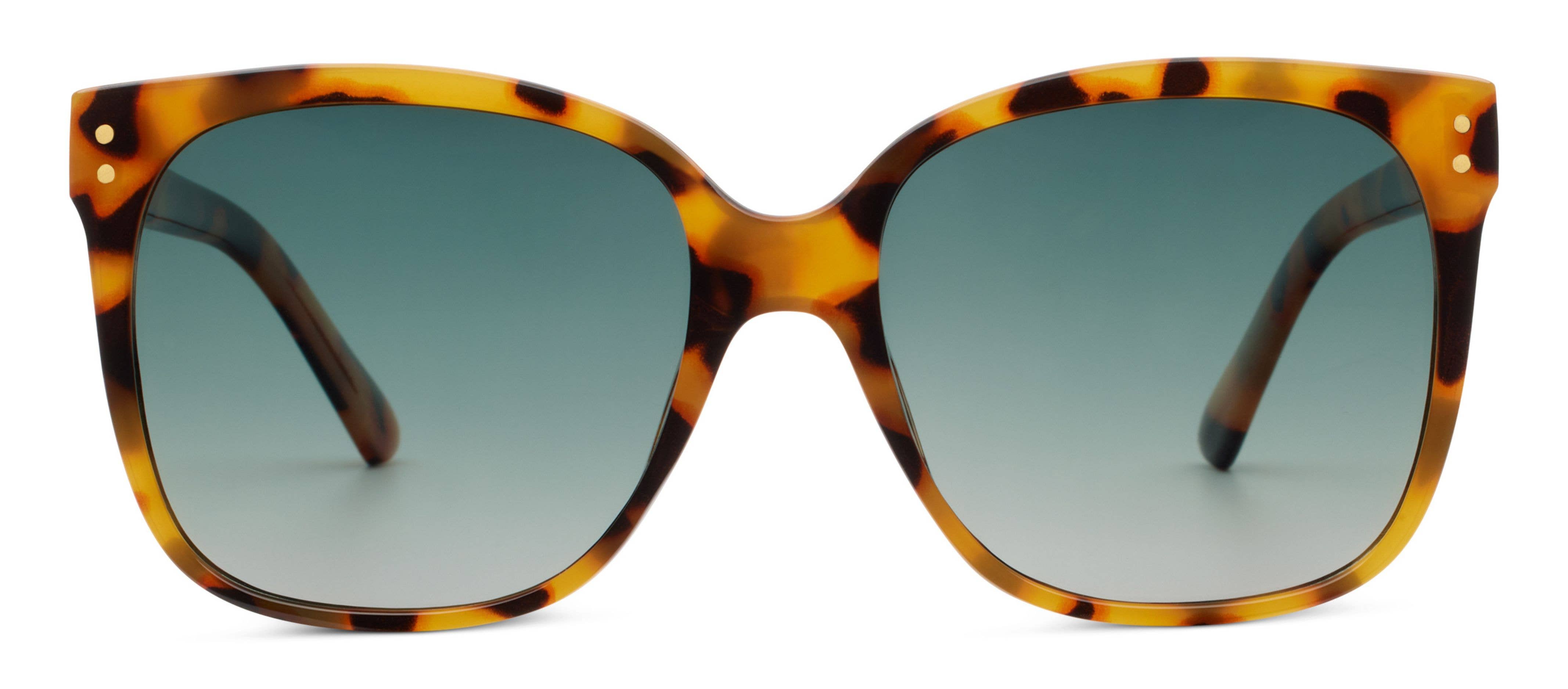 Peepers Poolside Sunglasses in Tokyo Tortoise, front view of the oversized square frames