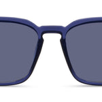 Peepers Shasta Sunglasses in Blue, front view of the square frames