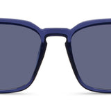 Peepers Shasta Sunglasses in Blue, front view of the square frames