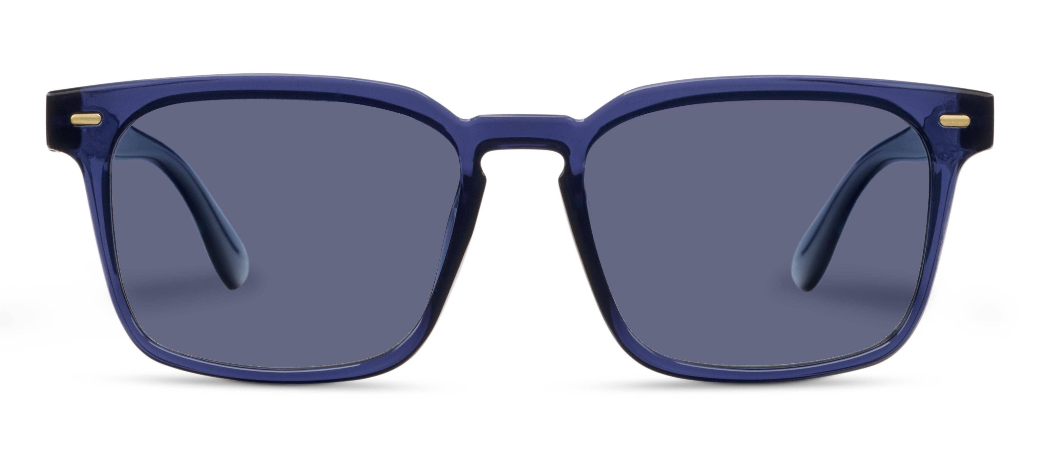 Peepers Shasta Sunglasses in Blue, front view of the square frames