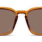 Peepers Shasta Sunglasses in Tan, front view of the square frames