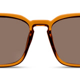 Peepers Shasta Sunglasses in Tan, front view of the square frames