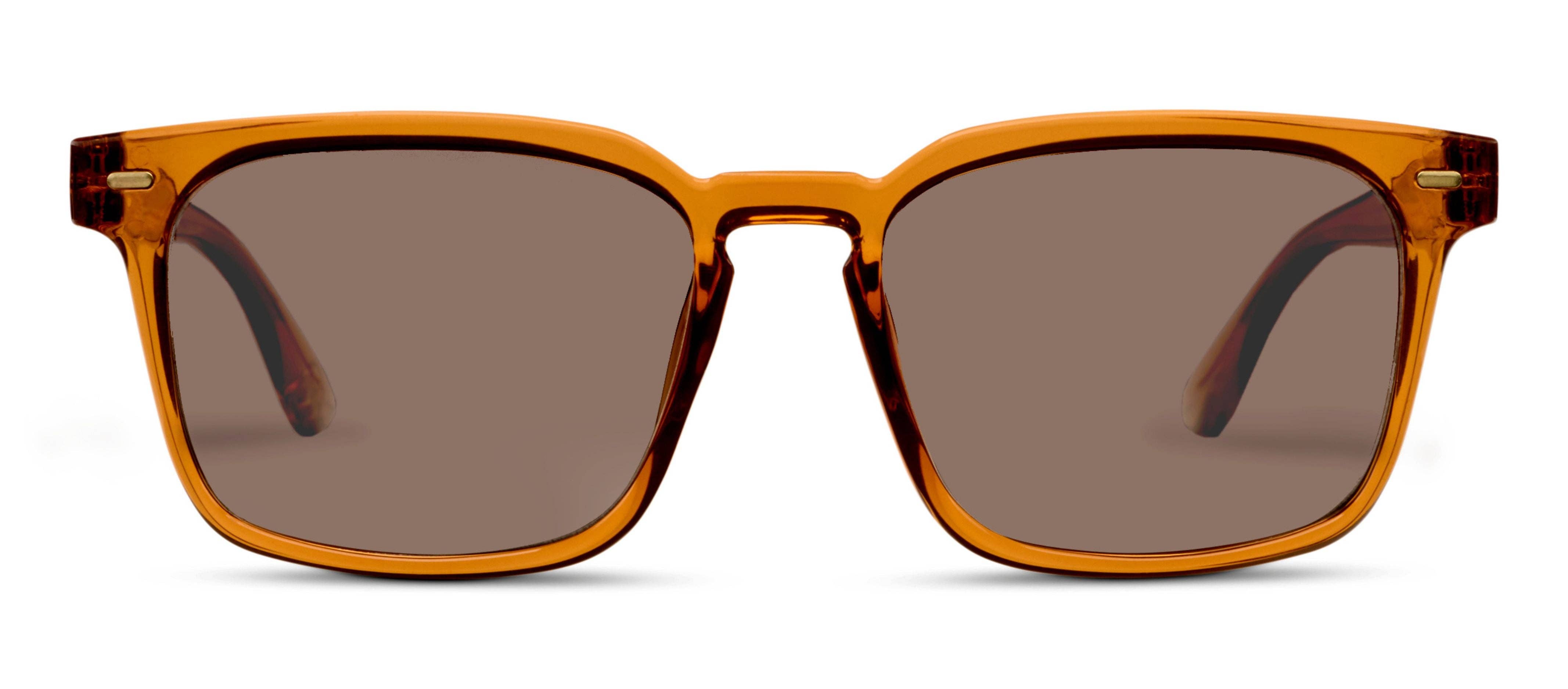 Peepers Shasta Sunglasses in Tan, front view of the square frames