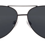 Peepers Ultraviolet Sunglasses in Black, front view of the aviator frames