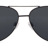 Peepers Ultraviolet Sunglasses in Black, front view of the aviator frames