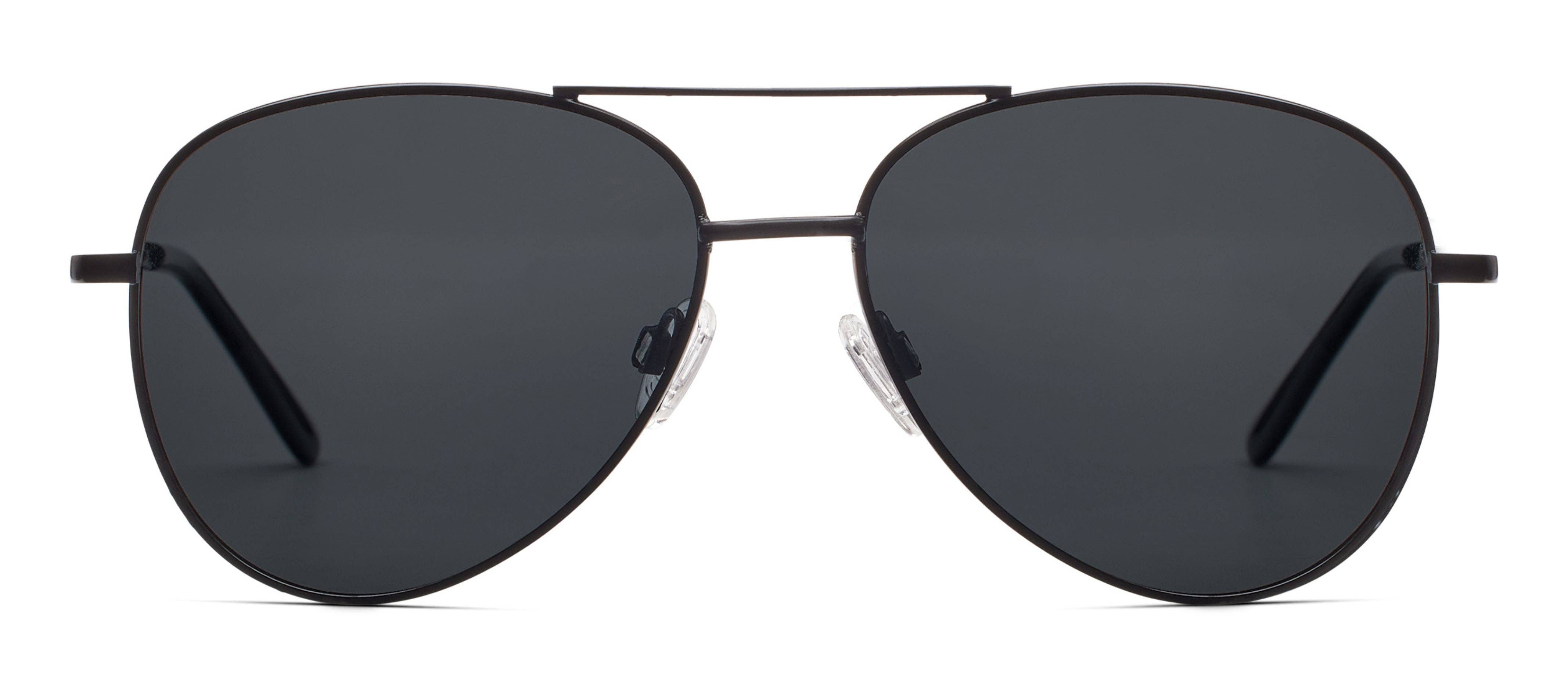 Peepers Ultraviolet Sunglasses in Black, front view of the aviator frames