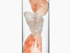Rivsalt Himalayan Rock Salt Refill, pink salt rocks in a clear glass tube
